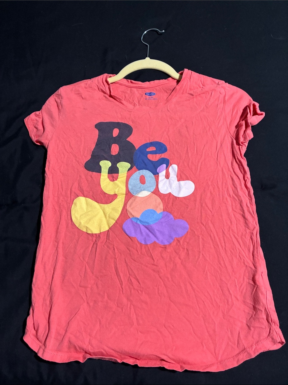Old Navy Coral Graphic 'Be You' Short Sleeve Tee